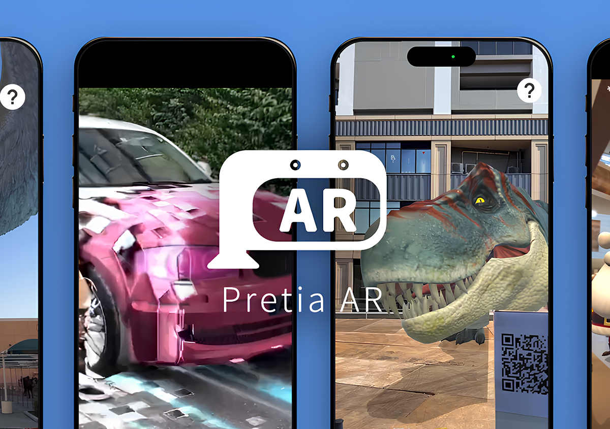 Pretia AR - Smartphone AR application showing 3D content